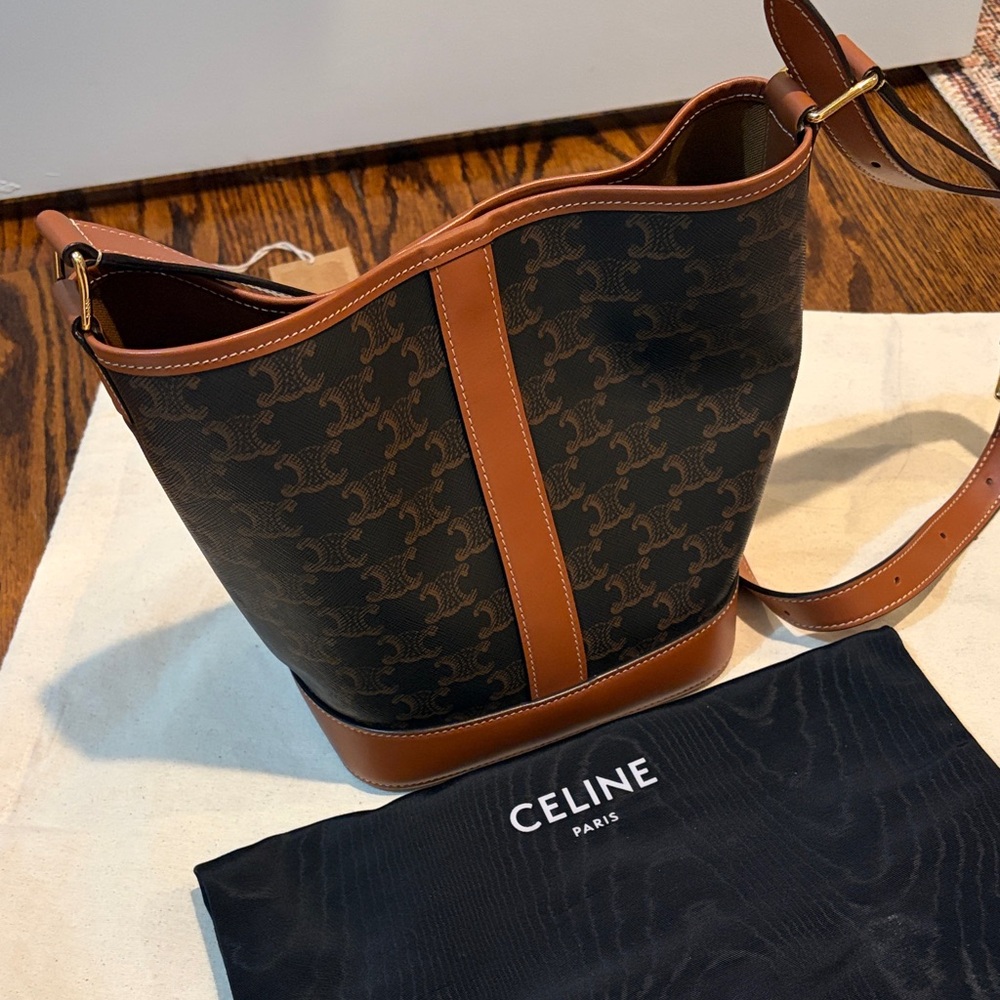 Celine Tan and Black Shoulder Bag